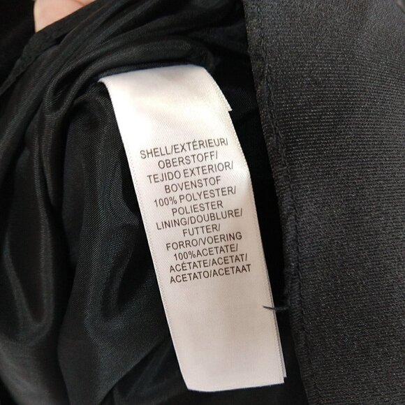 Adrianna Papell Mikado Fit & Flare Dress Black Size 2 NWT Beaded Hi Low Pockets - Picture 12 of 12